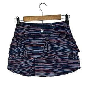 Athleta Swagger Tennis Athletic Skort Blue Multicolor Stripe XXS